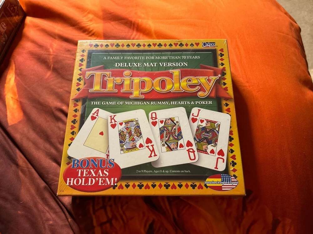 Tripoley Deluxe Mat Version Board Game with Bonus Texas Hold 'Em